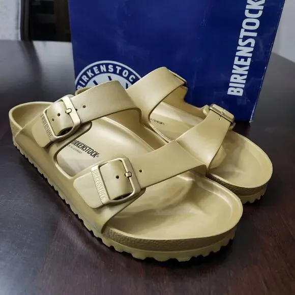NWT Birkenstock Arizona EVA Sandals Glamour Gold Size EU 46 US 13 - Picture 1 of 5